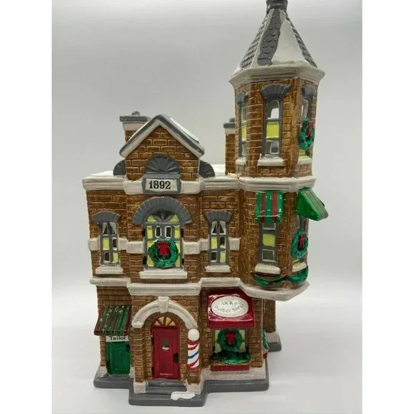 Dept 56 Snow Village - Jack's Corner Barber Shop